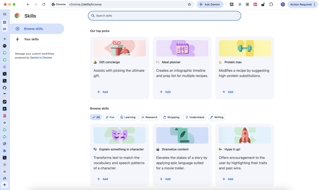 Chrome 推出 Skills：让浏览器进化为你的 AI Agent，附完整启动指南。