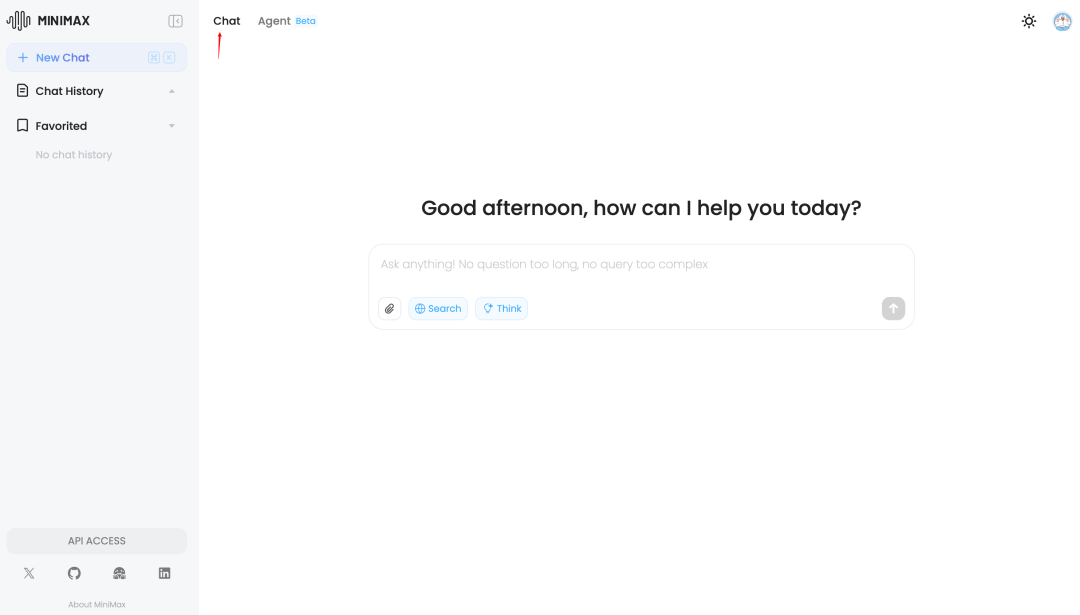 官网：https://chat.minimax.io/