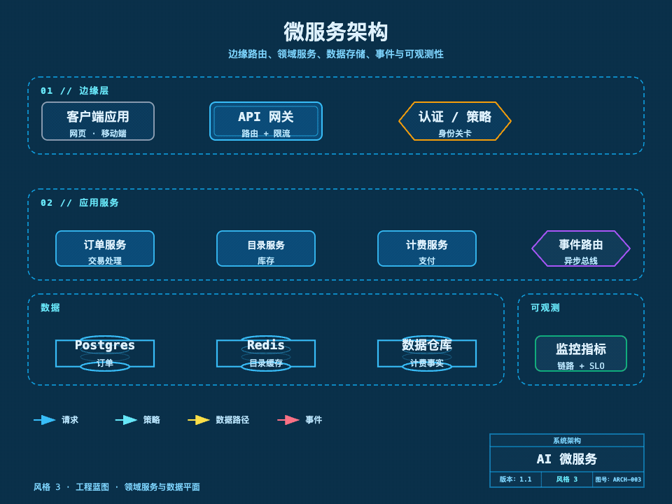 风格 3：工程蓝图，微服务架构
