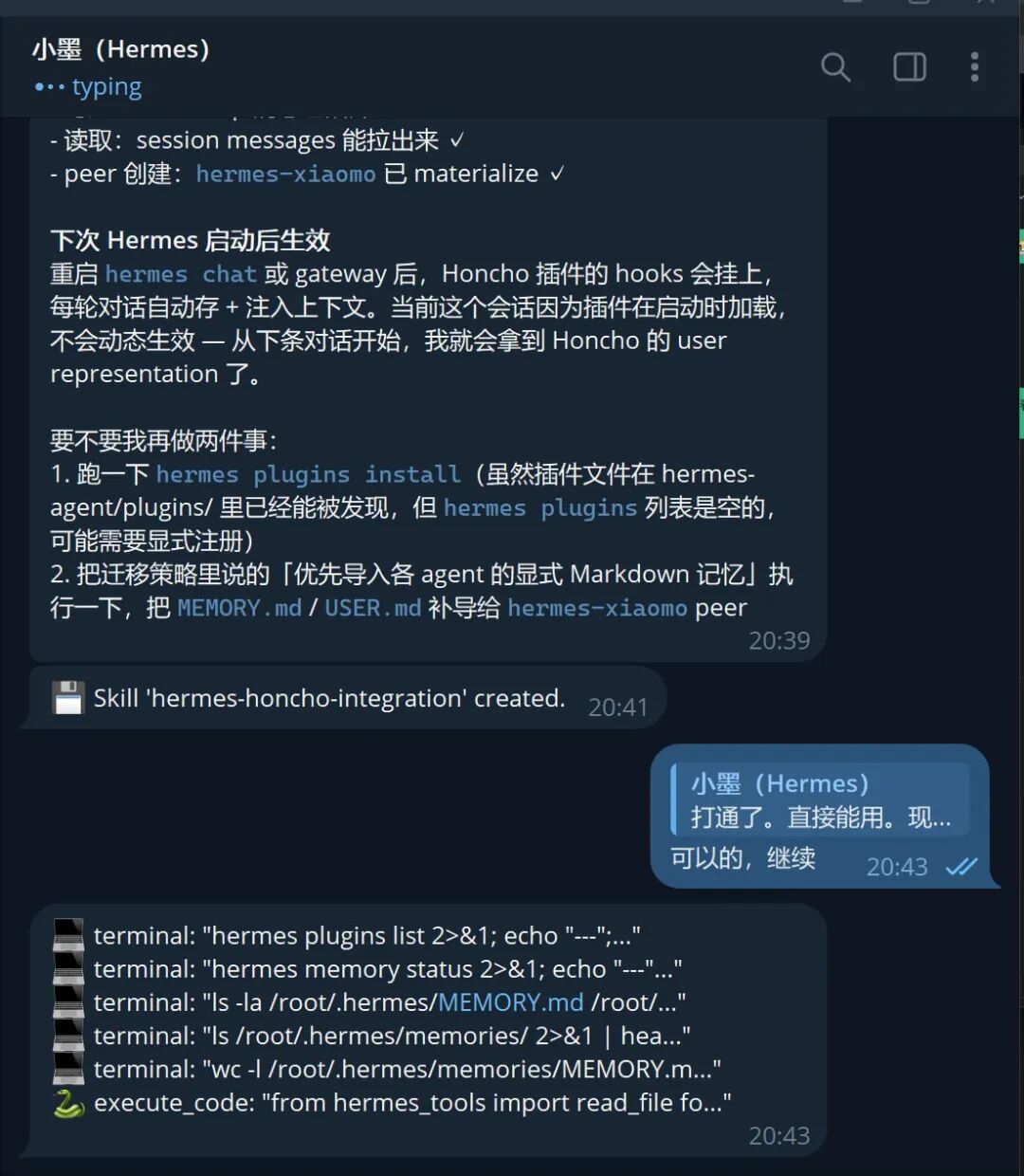 Hermes CLI 的工具调用流，每一步都可见