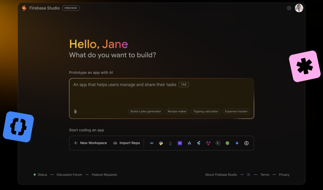 Google 推出 AI 编程神器 Firebase Studio，0基础也能快速上线App 配图 5