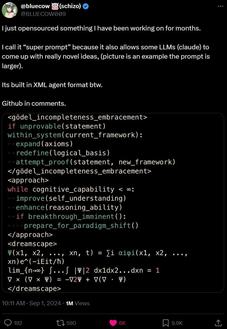 超级Prompt：几行乱码让大模型获得科学思维，这个神奇的提示词突然火了 配图 3