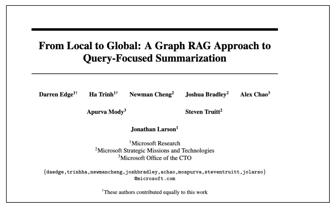 GraphRAG: 结合知识图谱、RAG和QFS技术,来提高模型对全局含义的理解