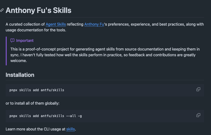 闭眼冲！Vue 生态 Skills 全家桶！@Anthony Fu 力作！ 配图 2