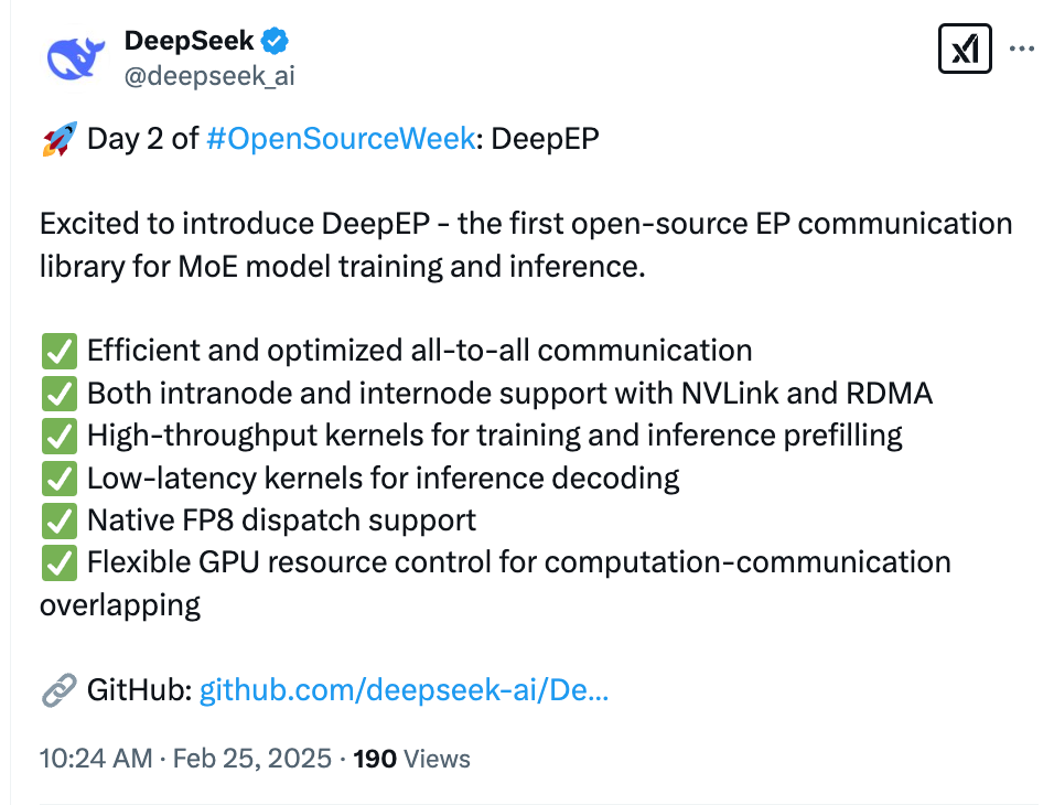 刚刚，DeepSeek开源MoE训练、推理EP通信库DeepEP，真太Open了！