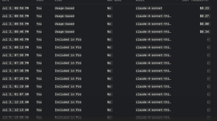 User screenshot