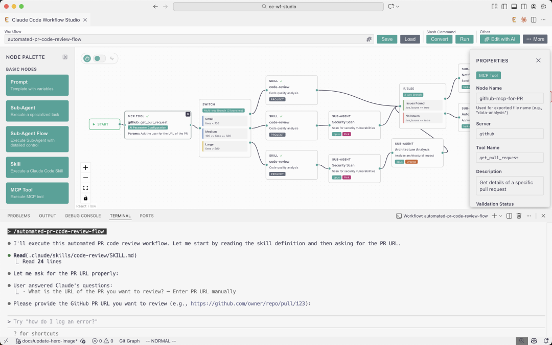 GitHub 上 2300 人 Star 的 Claude Code 可视化工作流编辑器。 配图 2
