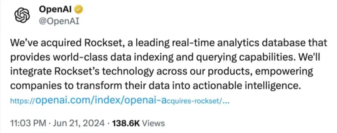 数据狂潮：OpenAI收购Rockset，AI玩转实时魔法 配图 2