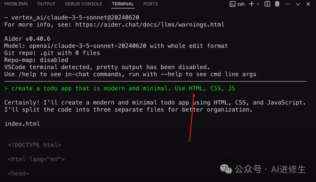 Aider + DeepSeek +  Claude 3.5 Sonnet：一次提示生成应用程序（使用 Ollama） 配图 6