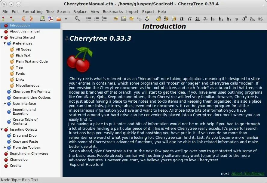 CherryTree：开源笔记利器，助你构建知识体系