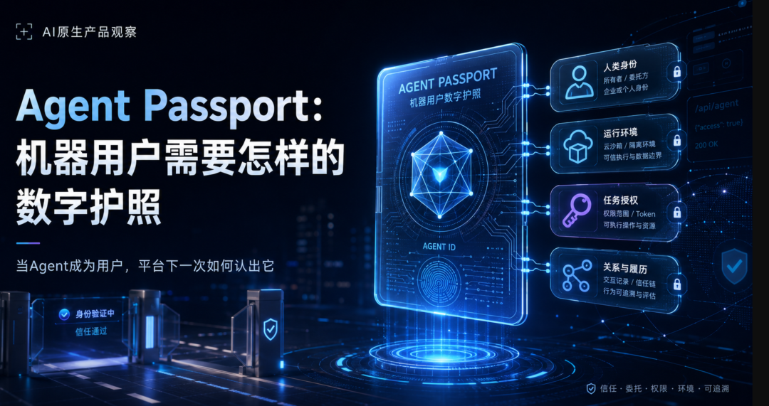 AI原生产品观察｜Agent Passport：机器用户需要怎样的数字护照