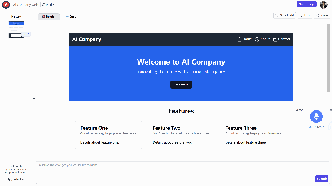 RapidPages：40秒生成AI网站！实时生成 UI 组件、比Open UI 更快 & 开源 配图 3