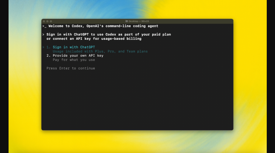 Codex CLI 登录界面