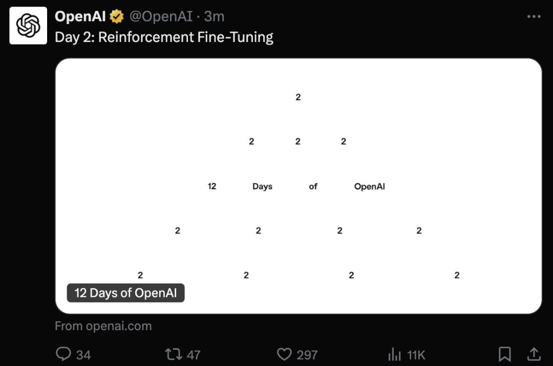 OpenAI Day2有点惊喜！o1模型将支持用户强化微调！可达博士水平！
