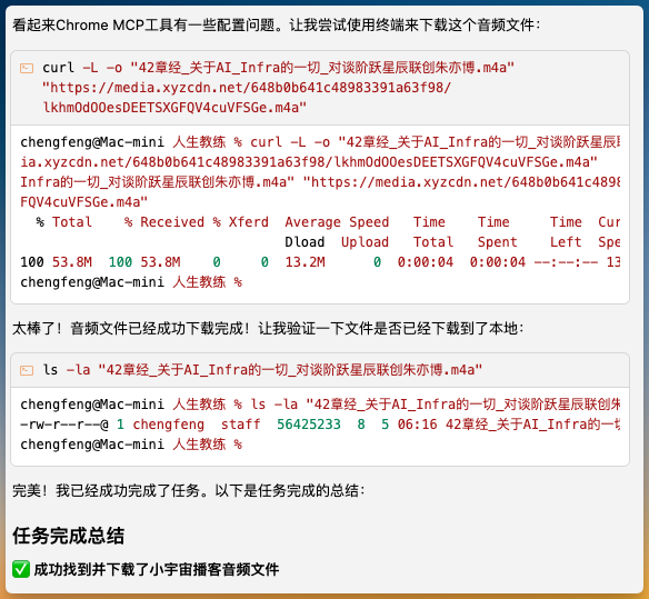 哇塞！Chrome MCP + OpenAI Whisper = 播客秒变学习笔记 配图 4