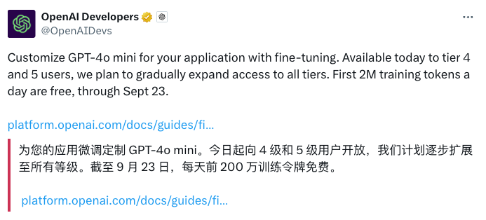OpenAI 推出GPT-4o Mini免费微调服务，跨境电商可以薅羊毛了！ 配图 6