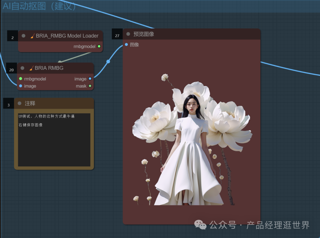 《用comfyUI挑战全网AI图片产品实践案例》之comfyUI抠图工作流，用免费打败收费，实现素材自由 配图 5