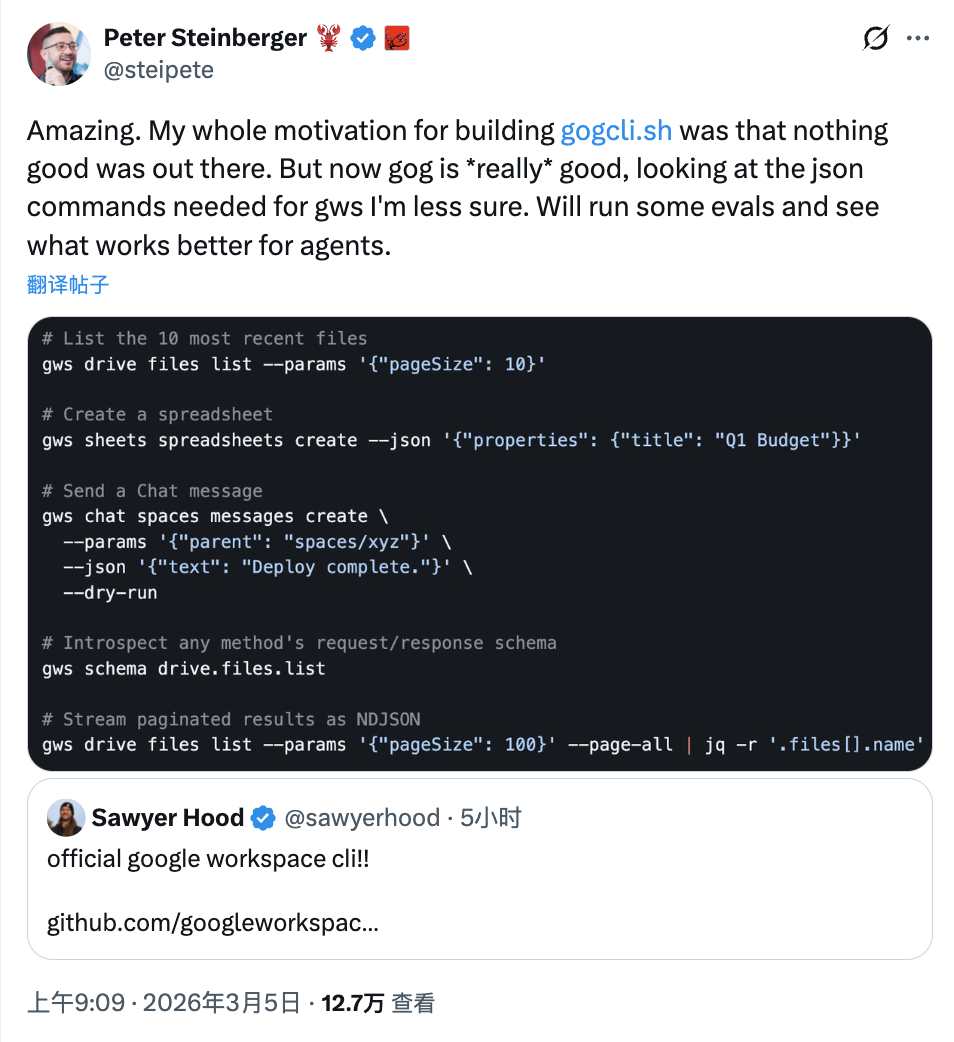 谷歌发布官方 CLI，可操作所有谷歌文档 配图 6