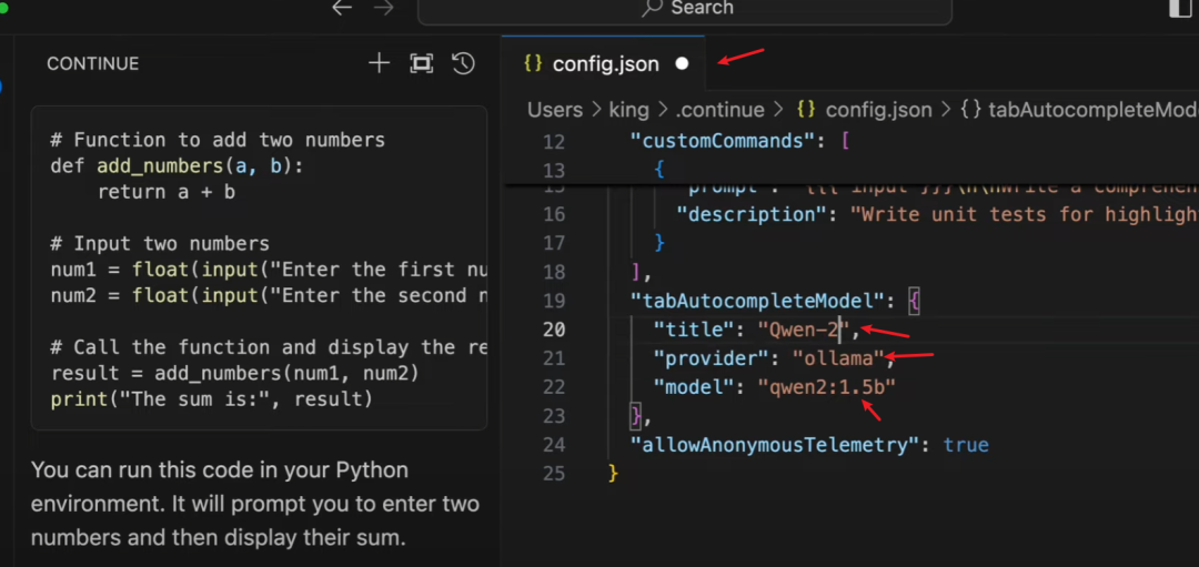 GPT-4o-mini + Qwen2 + ContinueDev：一分钟创建Github Copilot教程（本地、免费） 配图 21