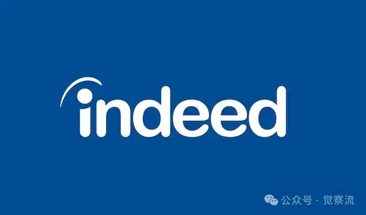 Indeed wordmark in white on dark blue