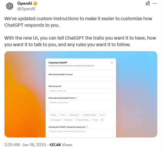 重磅功能！ChatGPT新增自定义，轻松训练个人模型