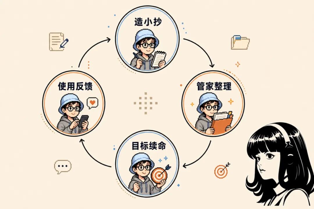 学习循环：自己造小抄、自己改、自己归档