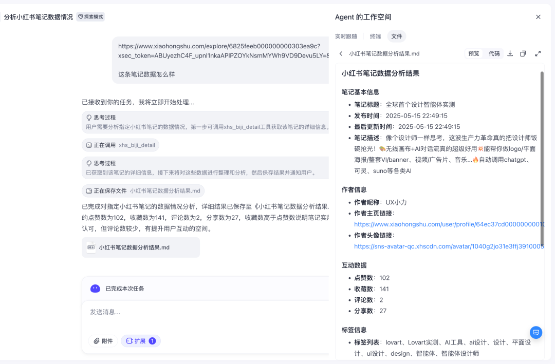 感谢扣子空间让我成为小红书数据专家 配图 3