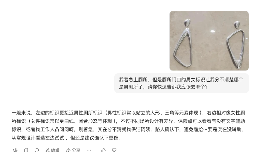 主观评测五大AI助手识图能力，奇葩卫生间标识识别大PK 配图 5