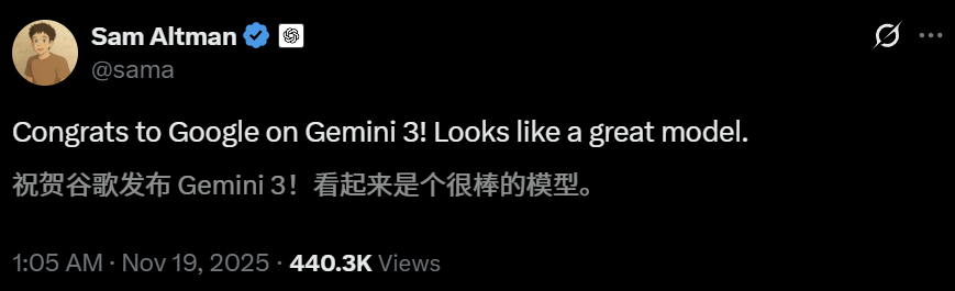 谷歌Gemini 3夜袭全球，暴击GPT-5.1！奥特曼罕见祝贺 配图 2