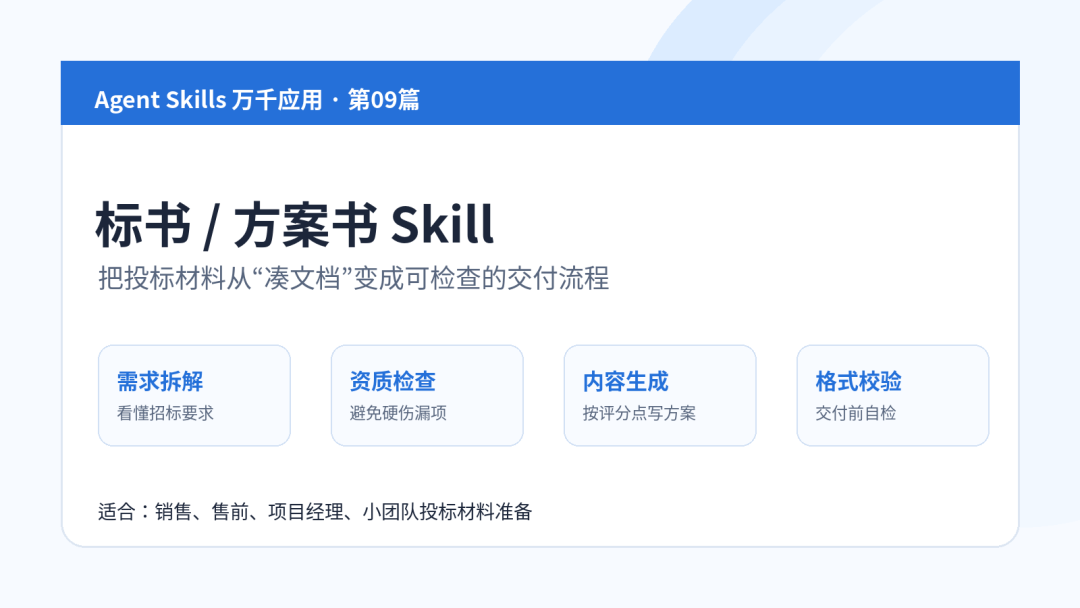 标书/方案书 Skill：帮小团队快速写投标材料