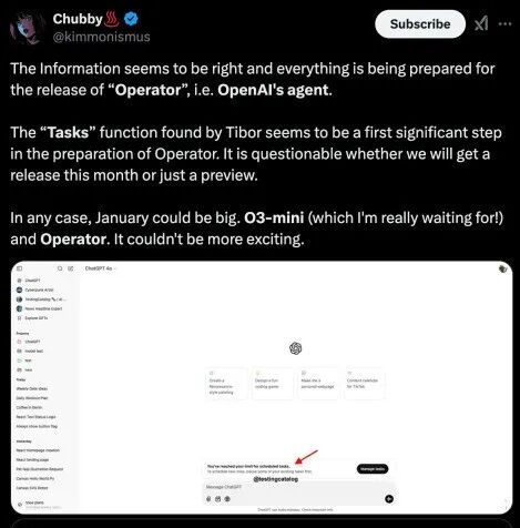 Tasks 先行，OpenAI Agent ：Operator即将发布！ 配图 2
