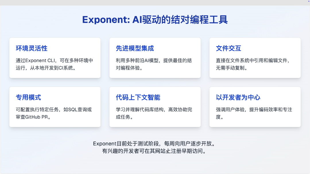 OpenAI官方推荐！Exponent：AI结对编程，轻松构建全栈应用