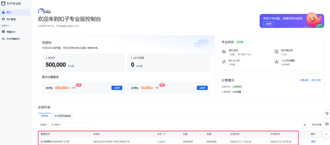 Coze.cn 切换专业版，同步及余量查询 配图 12