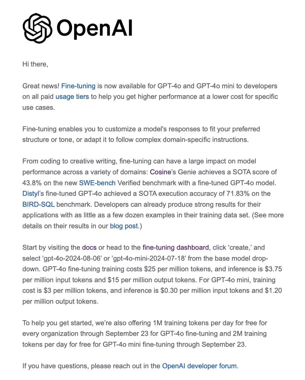 重磅！GPT-4o和GPT-4o mini开放微调！每天免费100万tokens！ 配图 5