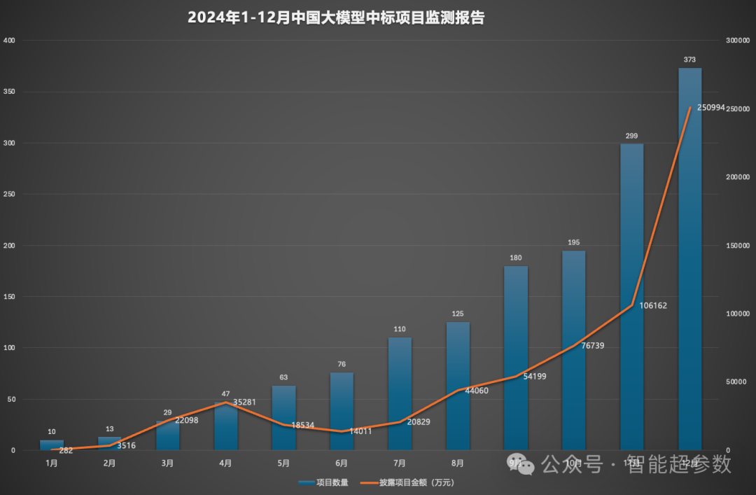 2024年全年，大模型中标项目被谁拿走了?