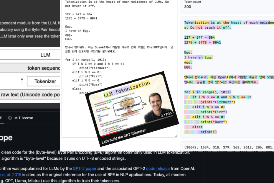 Byte Pair Encoding: building the GPT tokenizer with Karpathy -