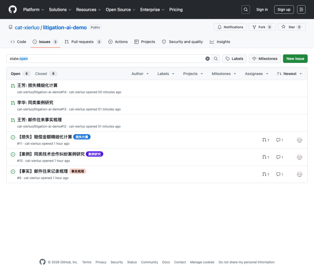 Issue 列表示例