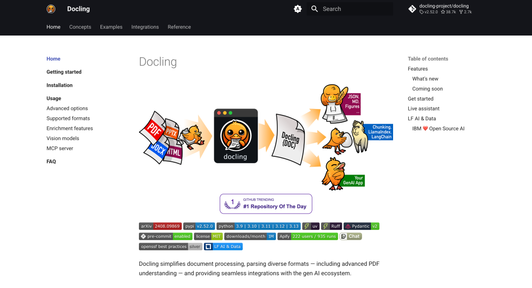 [开源]Docling：AI时代的全能文档处理引擎