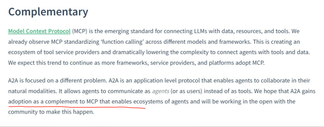 A2A + MCP = AI Agent 完全体？AI Agent 既能 “单挑” 工具，又能 “群殴” 任务。 配图 3