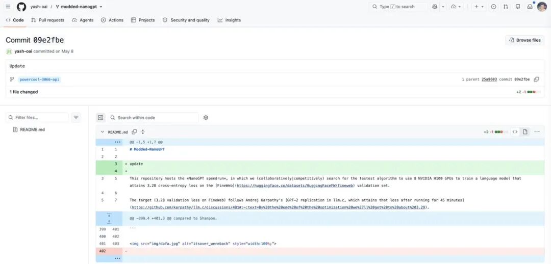 yash-oai 的 commit 痕迹