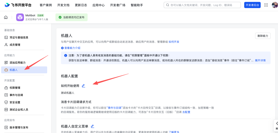 启用 Bot 能力