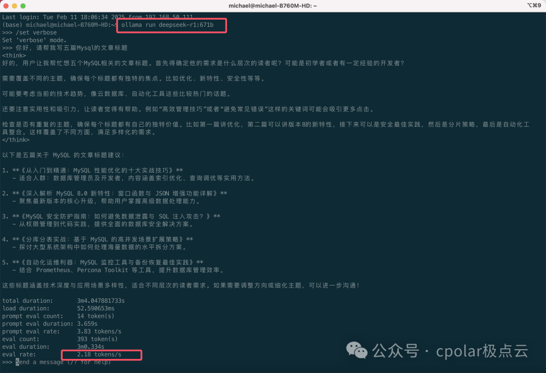 挑战4张2080Ti22G跑本地部署的DeepSeek 671b满血版大模型 配图 2