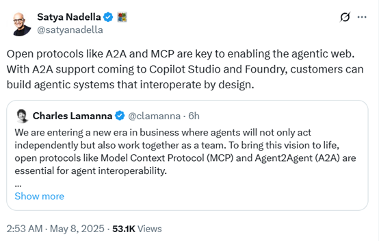 王炸！微软AI Agent支持A2A、MCP协议，智能体黄金时代降临 配图 2