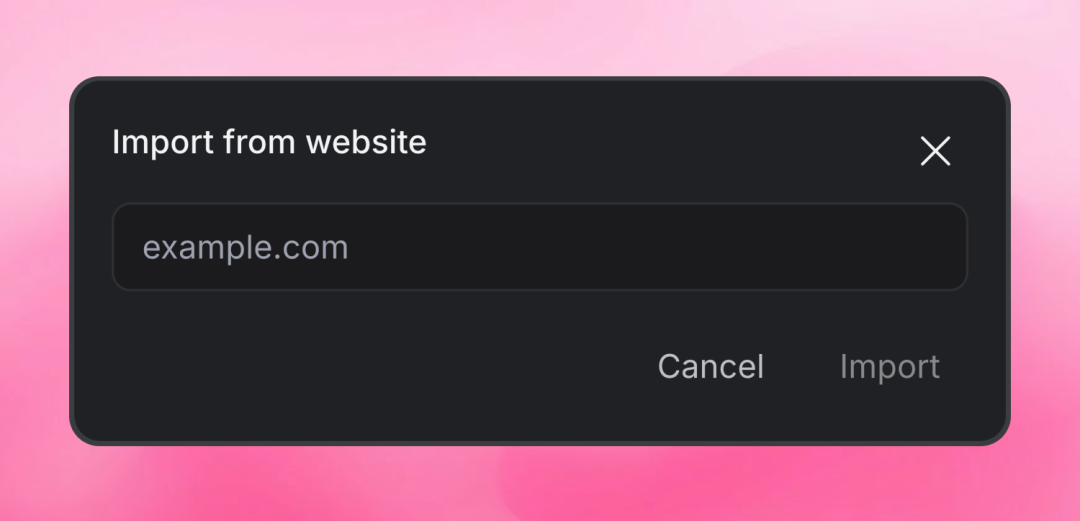 Importing a design system from a website URL in Stitch