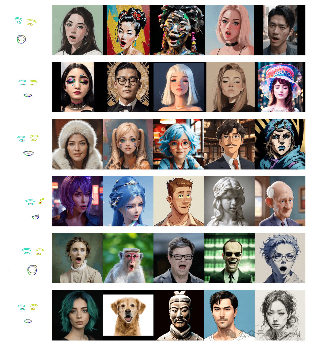腾讯新研究Follow-Your-Emoji：可生成面部说话视频的真人、卡通、雕塑、动物... 配图 6