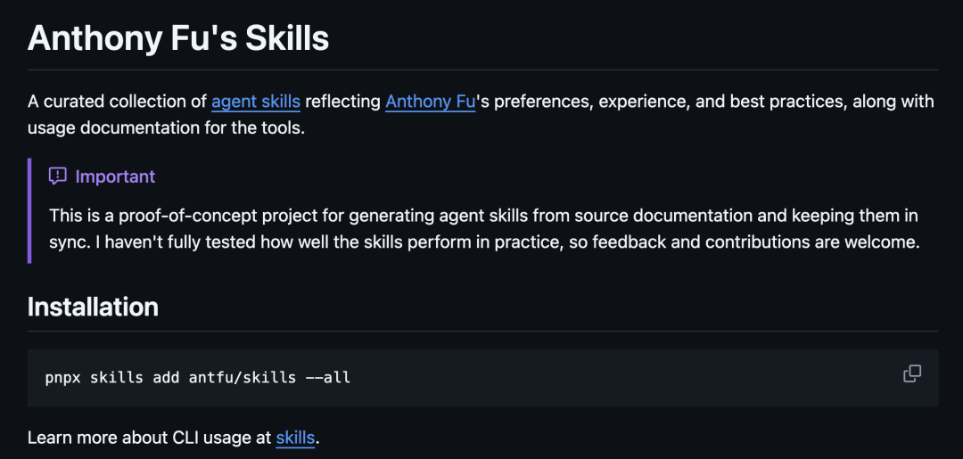 Vue 核心成员 Anthony Fu 发布了他的 Vue skills，这不就来了！ 配图 3
