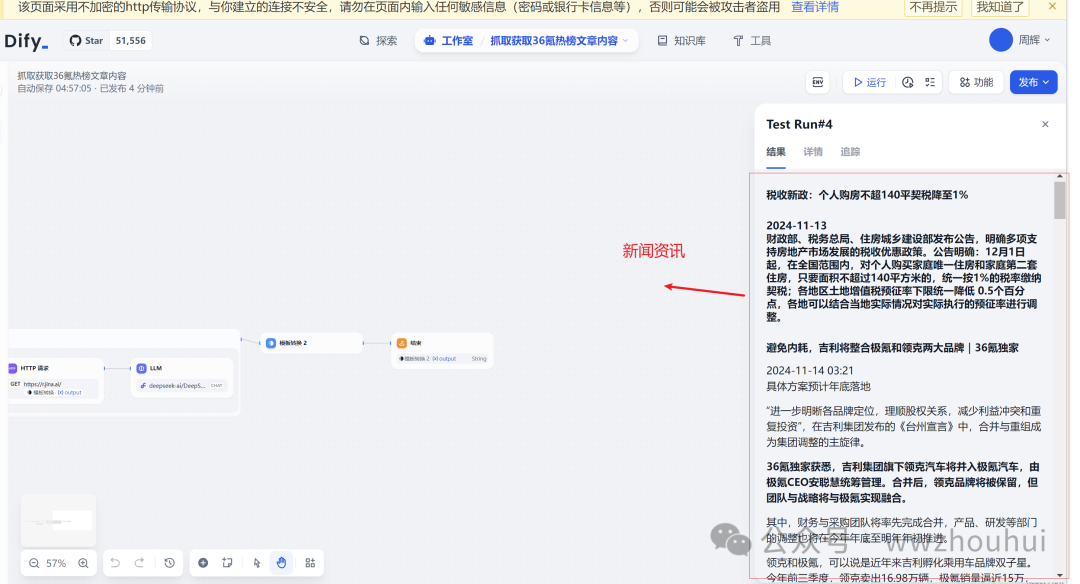 dify案例分享-基于jina和http实现36氪新闻热榜文章 配图 2