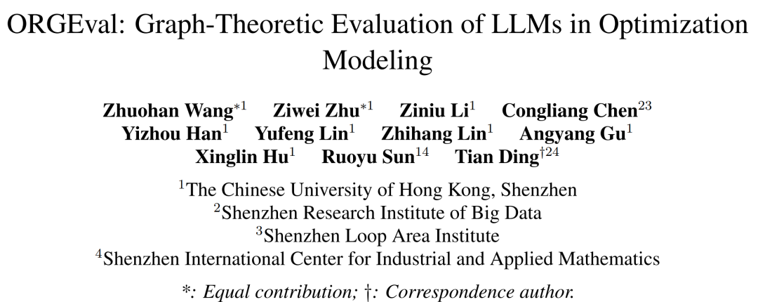 ORGEval: Graph-Theoretic Evaluation of LLMs in Optimization Modeling