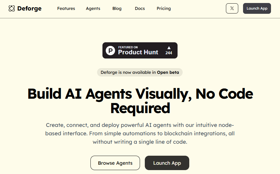 DeForge：把 AI Agent 搭建变成“拖一拖、连一连”的简单事