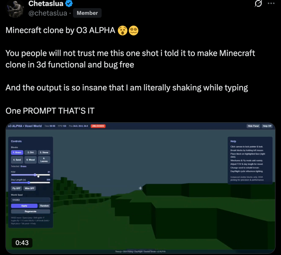一夜之间OpenAI神秘模型“o3-alpha”刷爆时间线：远胜 Claude Sonnet 配图 7